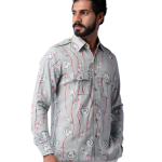 Men's Sanganeri Light Green Hunting Styled Floral Printed Shirt | Elegant Outdoor Wear